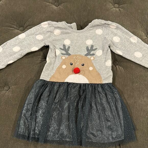 H&M reindeer sweater dress with tutu size 12-18 months - Picture 1 of 4